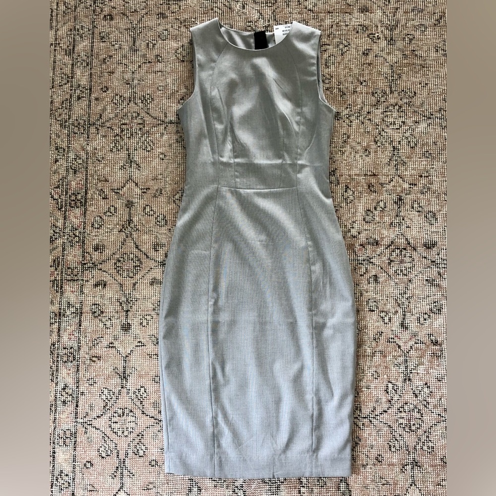 H&M grey tailored dress business NWT XS 4 34